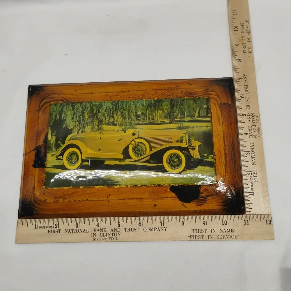 Vtg Pinheiro Crafts 1933 Auburn Custom Speedster Car Wooden Wall Hanging Sign